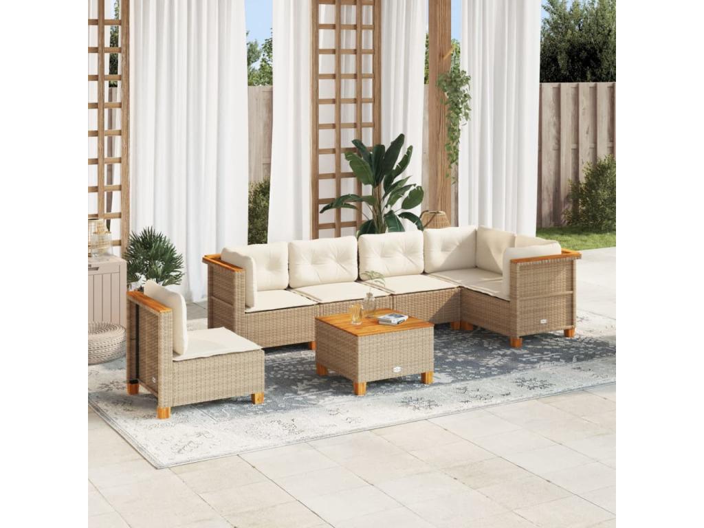 Beige Woven Resin Wicker Outdoor Furniture Set - dlz1766456861790