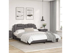 Gray Faux Leather Bed Frame, 160 x 200 cm