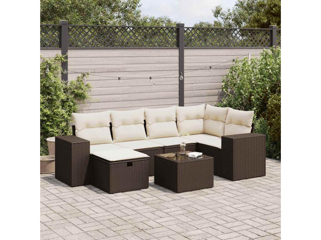 Brown Woven Resin Wicker Outdoor Furniture Set