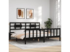 Black Solid Wood Bed Frame, 200 x 200 cm