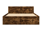 Brown Oak Wood Bed Frame, 140 x 190 cm