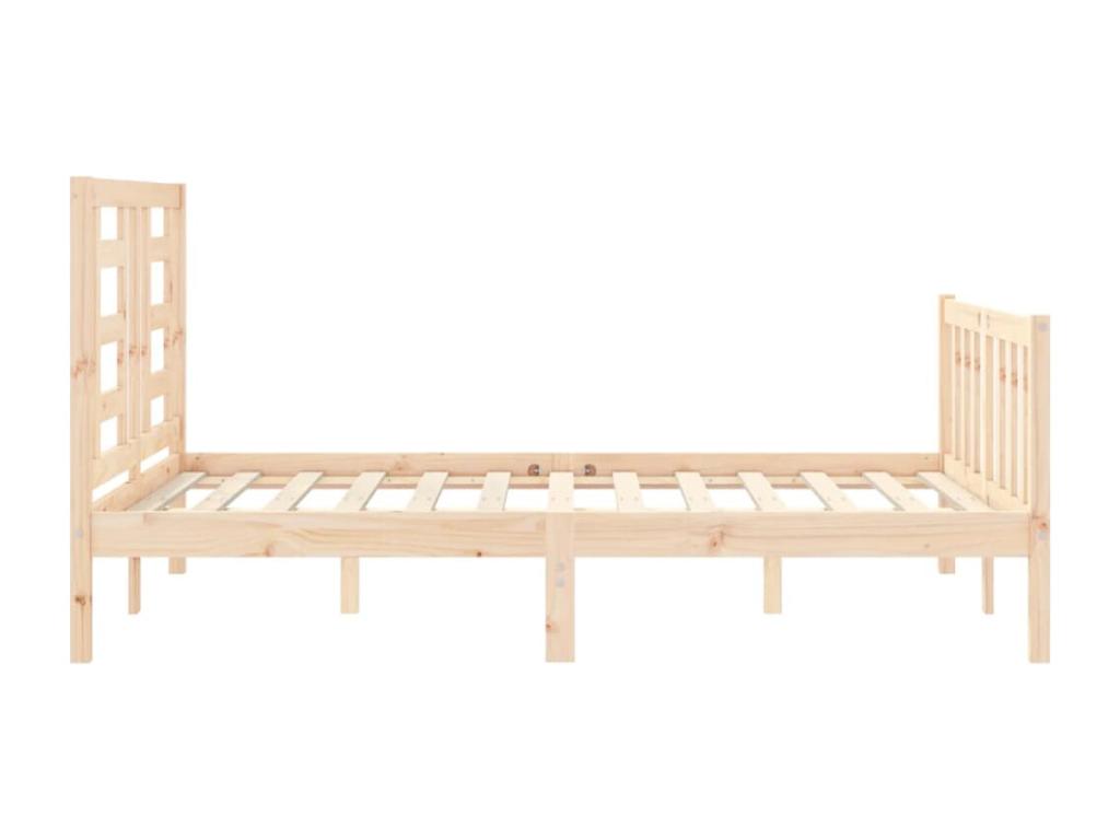 Brown Solid Wood Bed Frame, 140 x 190 cm