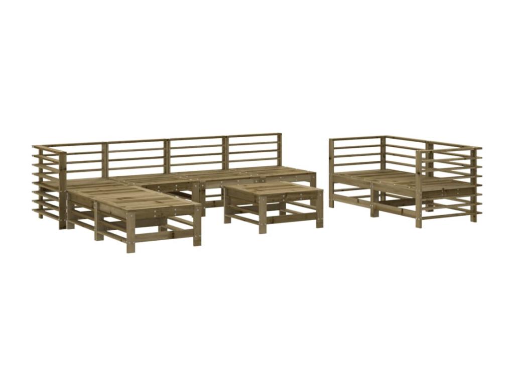 Brown Pine Wood Outdoor Furniture Set