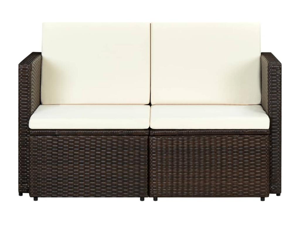 Brown Woven Resin Wicker Sofa