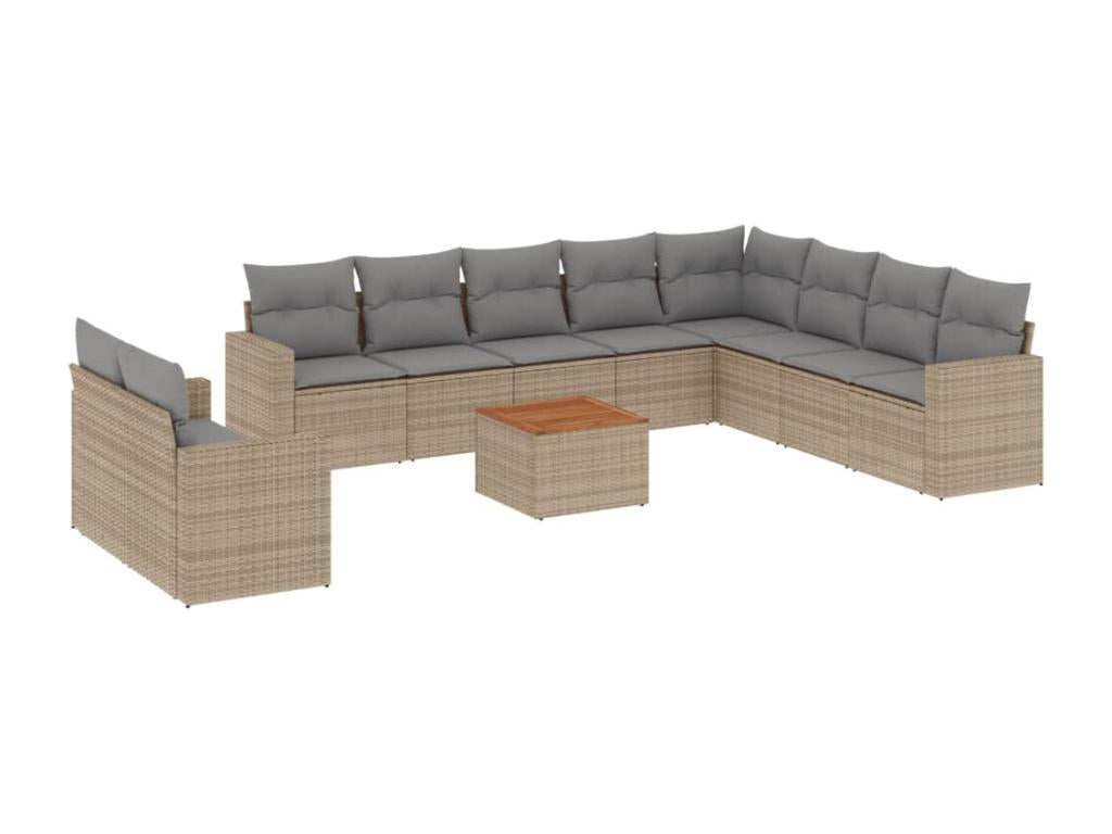 Beige Woven Resin Wicker Outdoor Furniture Set - dlz1766456463707