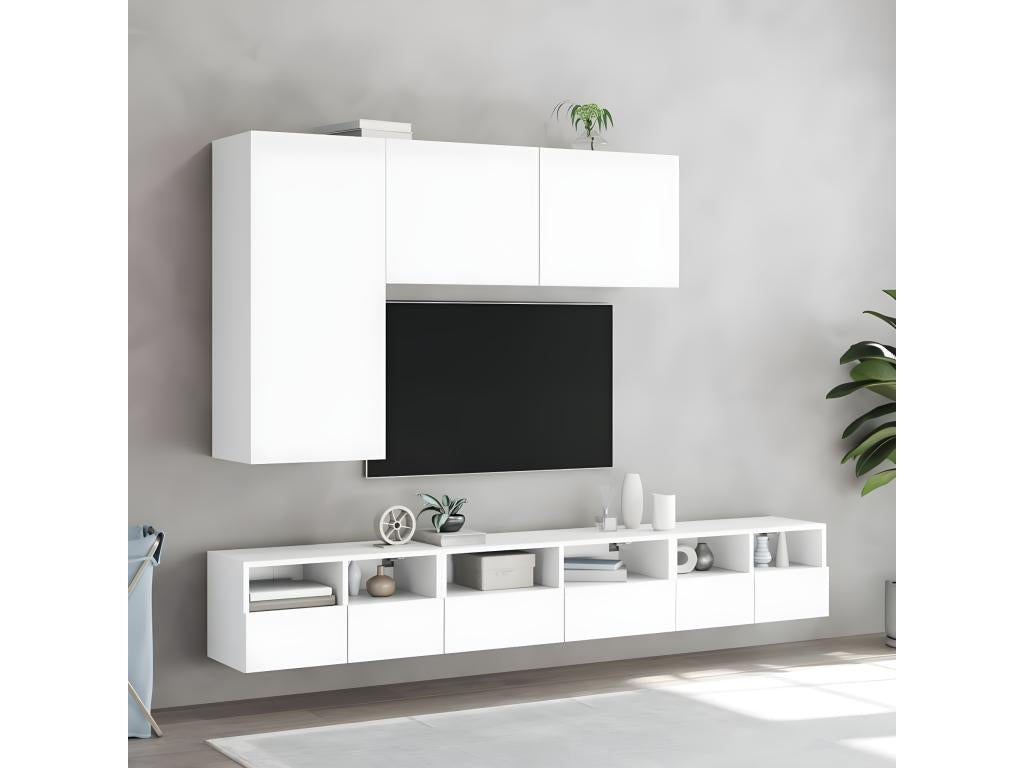 White Engineered Wood TV Stand, 60 x 30 x 30 cm