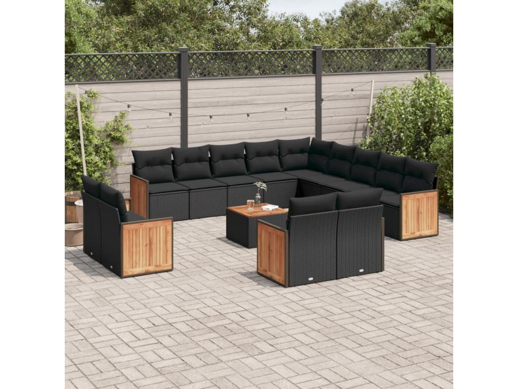 Black Woven Resin Wicker Outdoor Furniture Set - dlz1766456612120