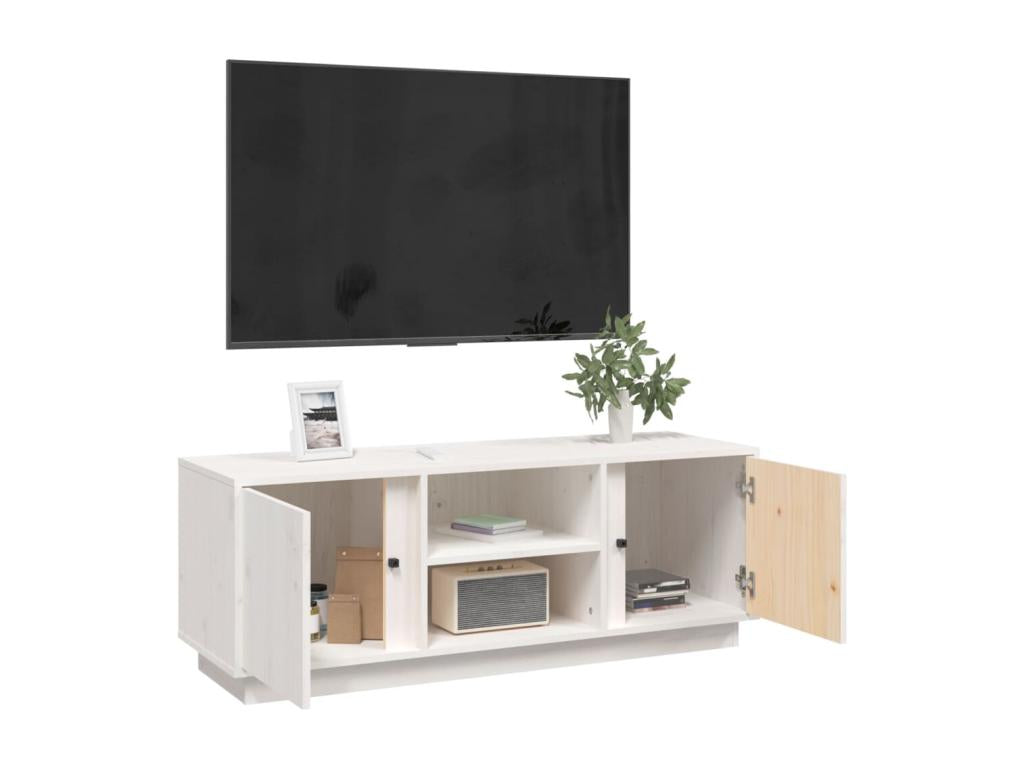 White Pine Wood TV Stand, 110 x 35 x 40.5 cm