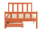 Brown Pine Wood Bed Frame, 75 x 190 cm
