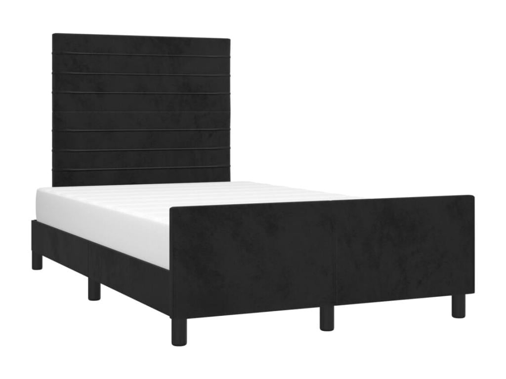 Black Velvet Bed Frame, 120 x 190 cm