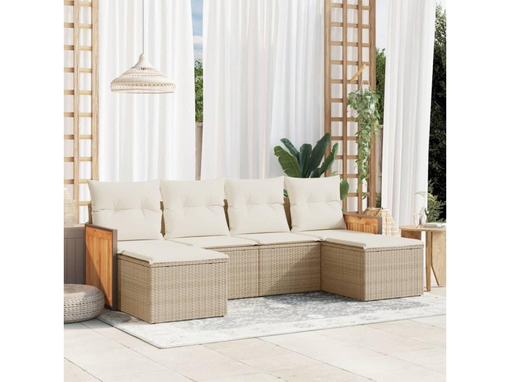 Beige Woven Resin Wicker Outdoor Furniture Set - dlz1766456822112
