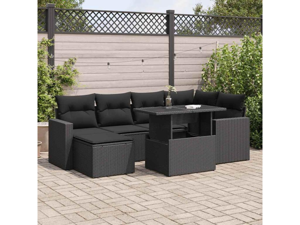 Black Woven Resin Wicker Outdoor Furniture Set - dlz1766456821054