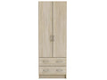 Natural Oak Wood Wardrobe, 60.9 x 169.5 x 41.1 cm