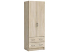 Natural Oak Wood Wardrobe, 60.9 x 169.5 x 41.1 cm