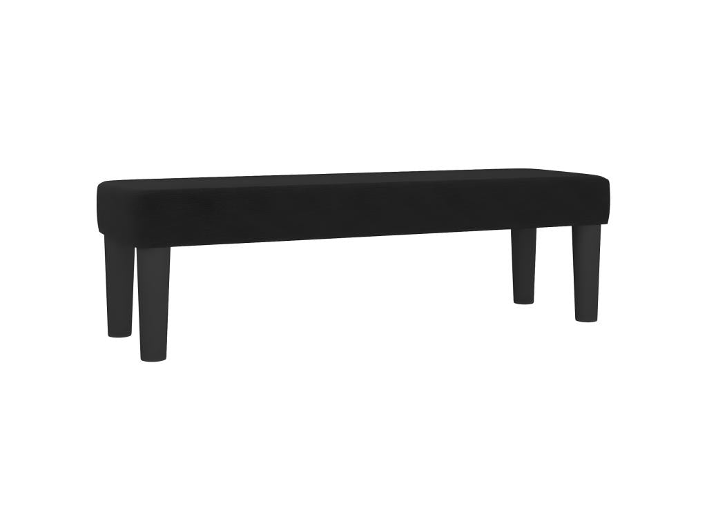 Black Fabric Bench, 100 x 30 x 30 cm