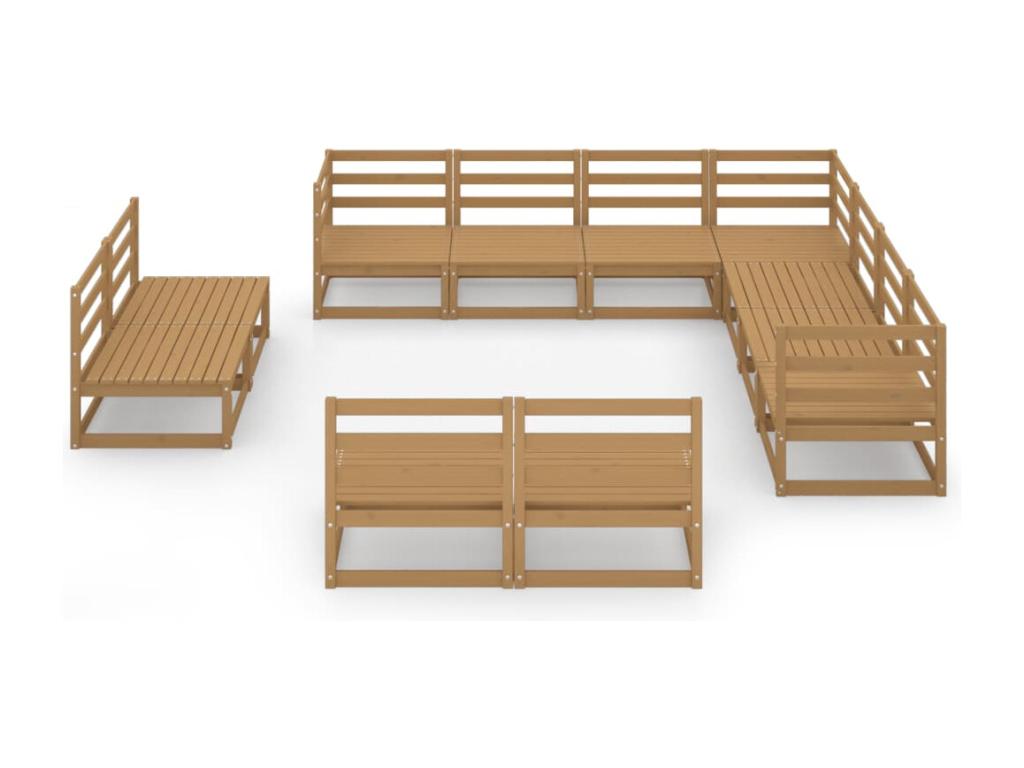 Brown Pine Wood Outdoor Furniture Set - dlz1766456367338