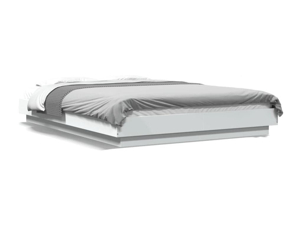 White Engineered Wood Bed Frame, 120 x 190 cm