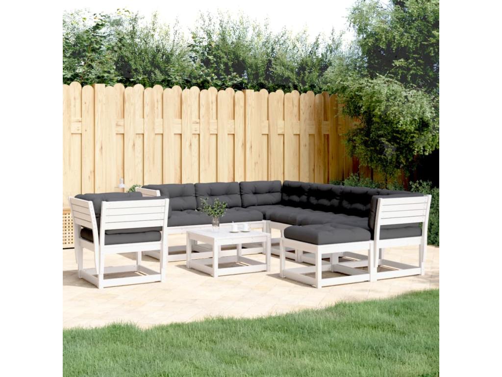 White Pine Wood Outdoor Furniture Set
