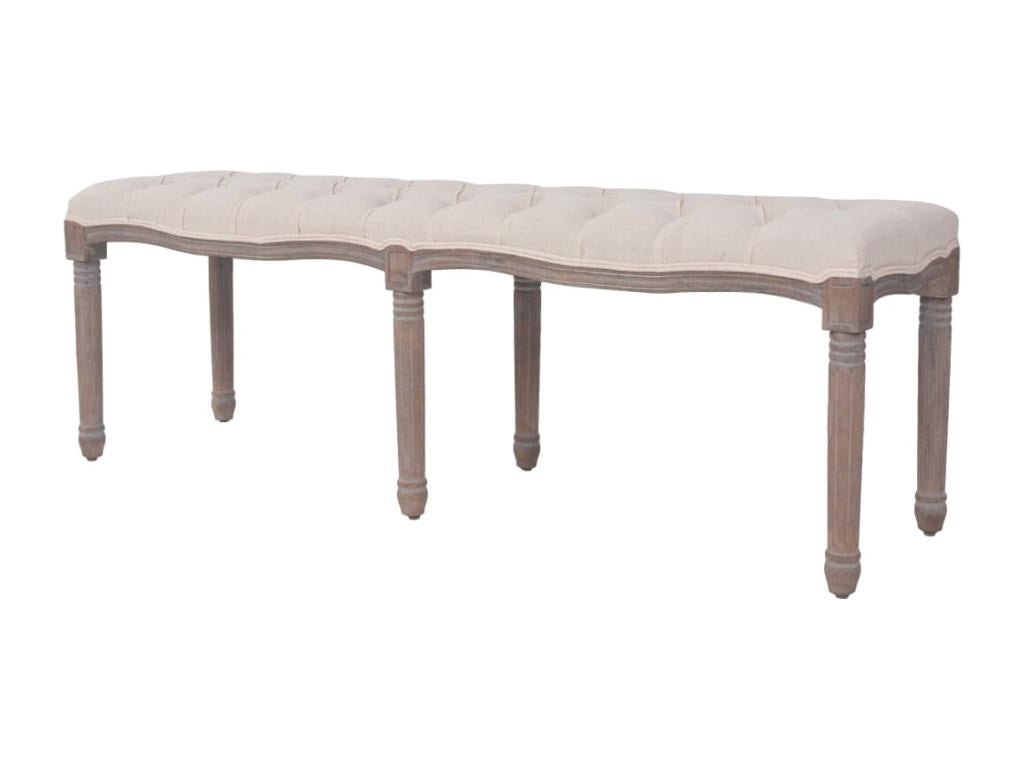 White Solid Wood Bench, 150 x 40 x 48 cm