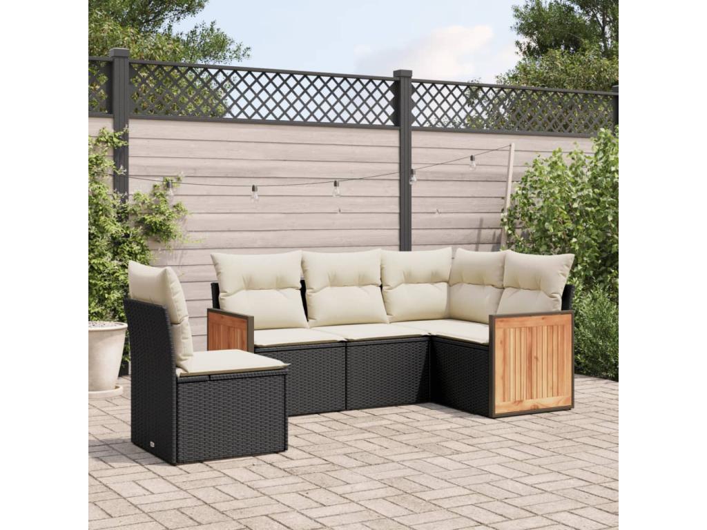 Black Woven Resin Wicker Outdoor Furniture Set - dlz1766457058550