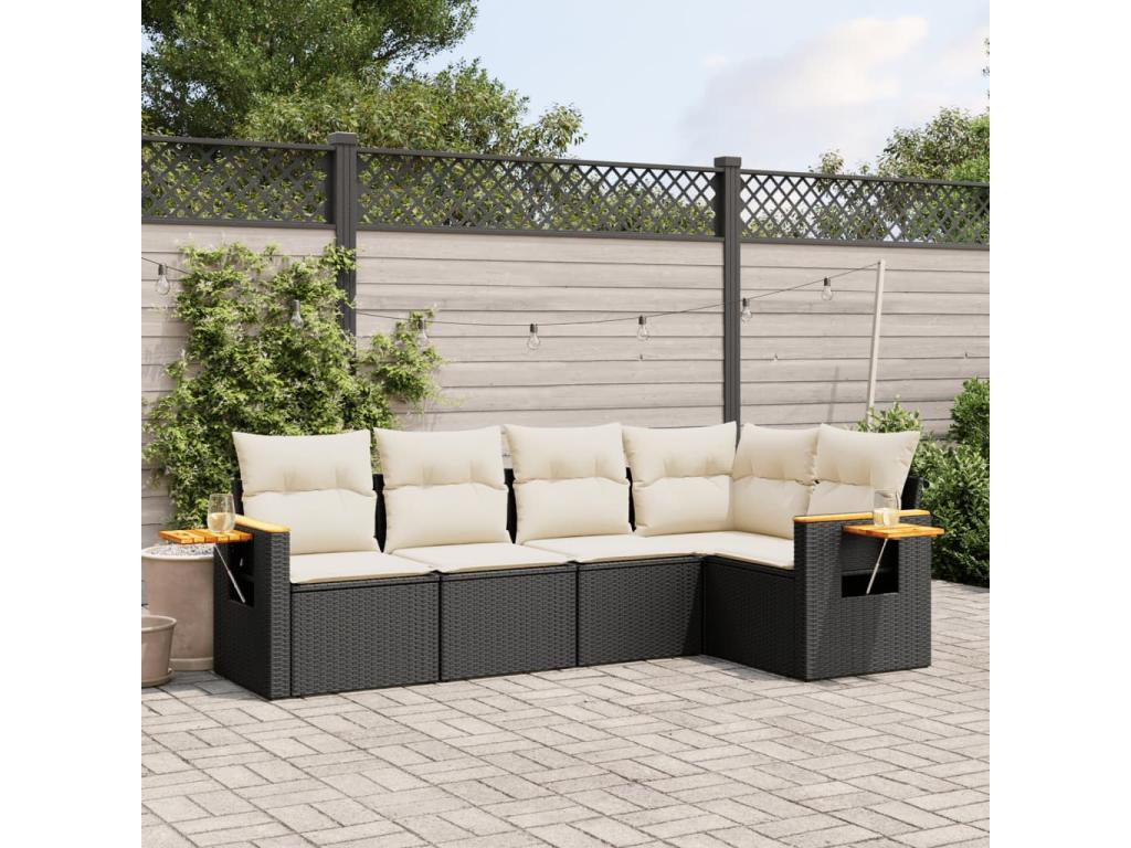 Black Woven Resin Wicker Outdoor Furniture Set - dlz1766456645955