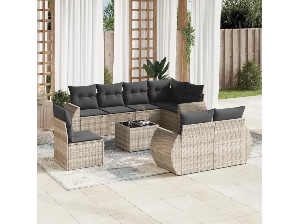 Gray Woven Resin Wicker Outdoor Furniture Set - dlz1766457150288