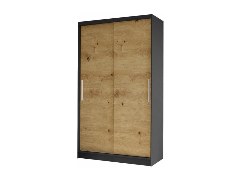 Brown Oak Wood Wardrobe, 200 x 100 x 58 cm