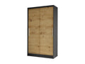 Brown Oak Wood Wardrobe, 200 x 100 x 58 cm