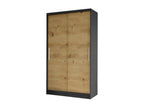 Brown Oak Wood Wardrobe, 200 x 100 x 58 cm