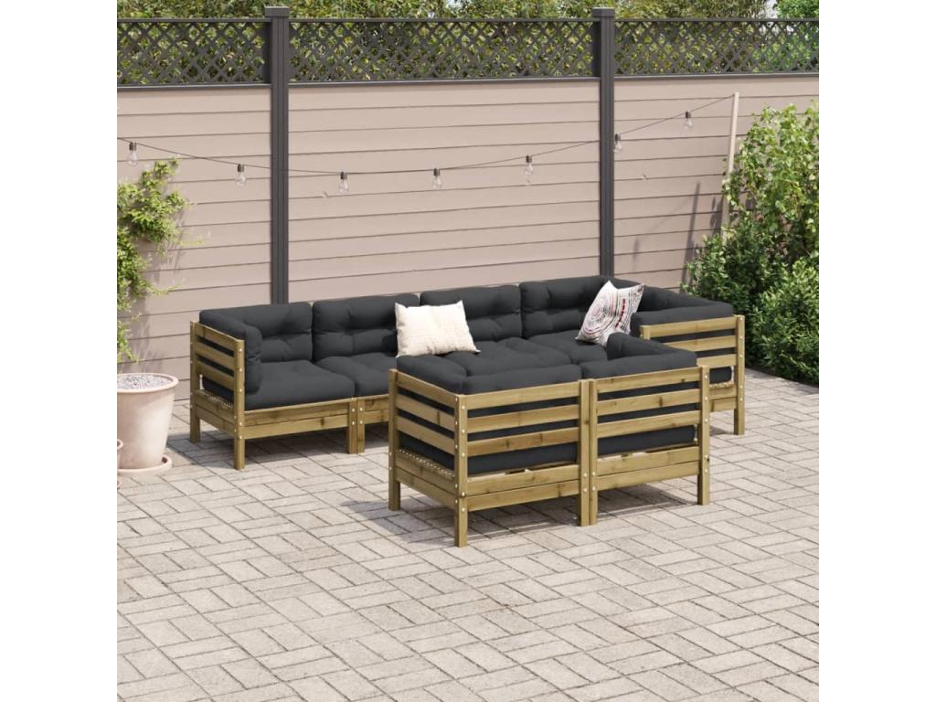 Brown Pine Wood Outdoor Furniture Set - dlz1766456349693