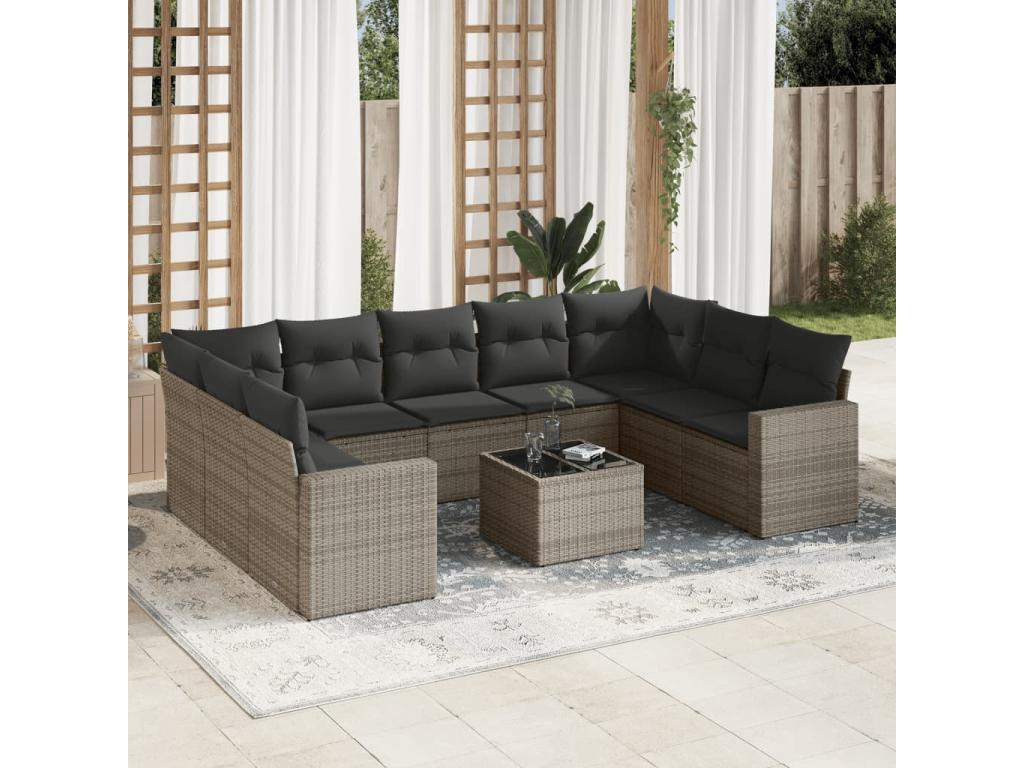 Gray Woven Resin Wicker Outdoor Furniture Set - dlz1766457131425