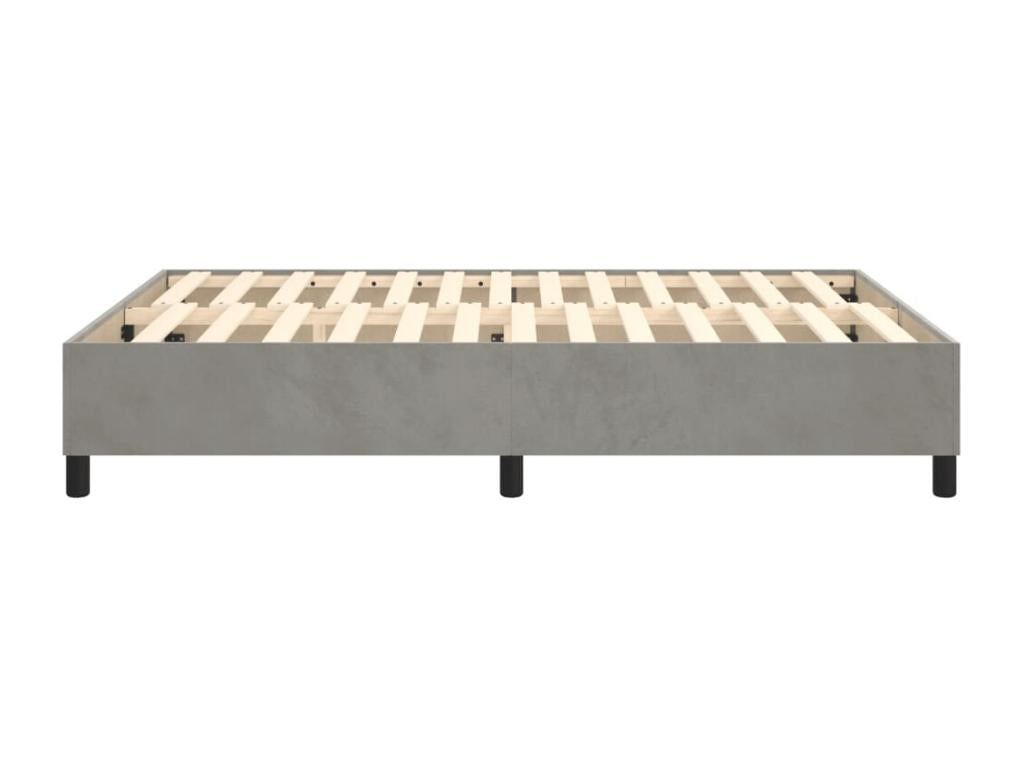 Gray Velvet Bed Frame, 140 x 200 cm