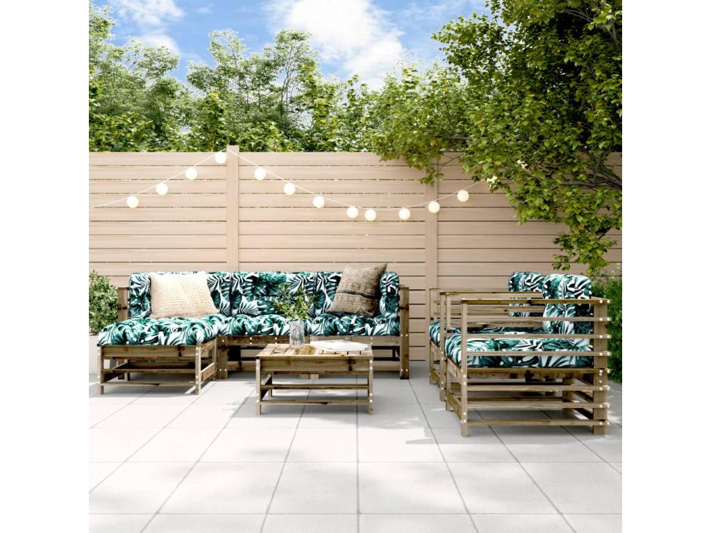 Brown Pine Wood Outdoor Furniture Set - dlz1766456843176