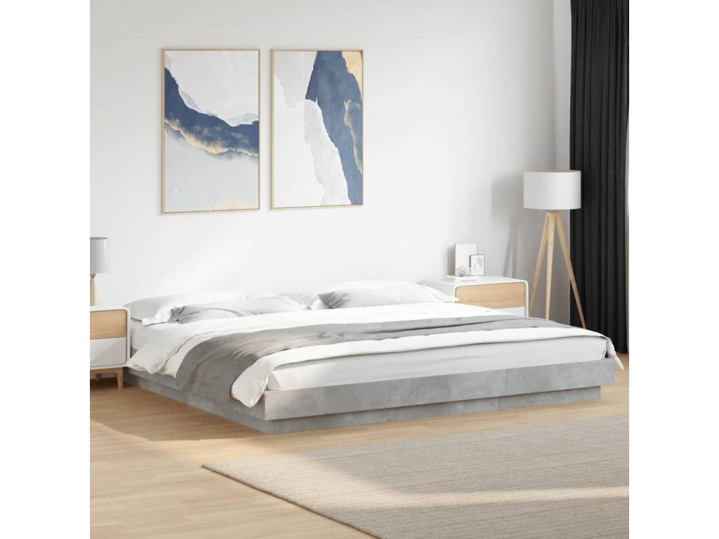 Gray Bed Frame, 200 x 200 cm