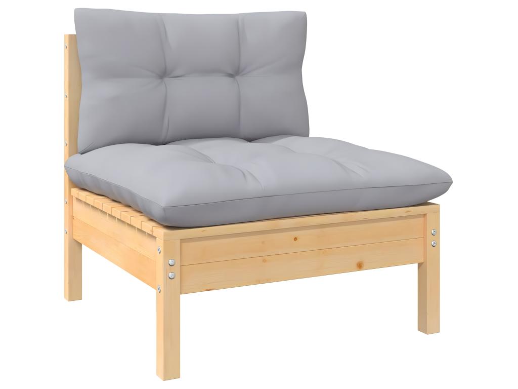 Gray Pine Wood Outdoor Furniture Set - dlz1766457079549