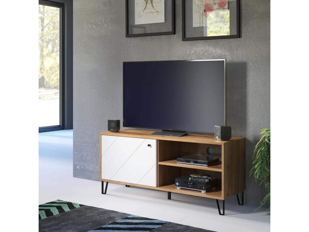White TV Stand, 123 x 56 x 40 cm