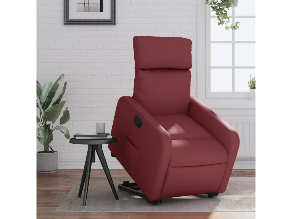 Red Faux Leather Accent Chair - dlz1766456659358