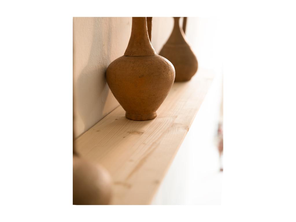 Beige Pine Wood Shelf, 160 x 3.2 cm