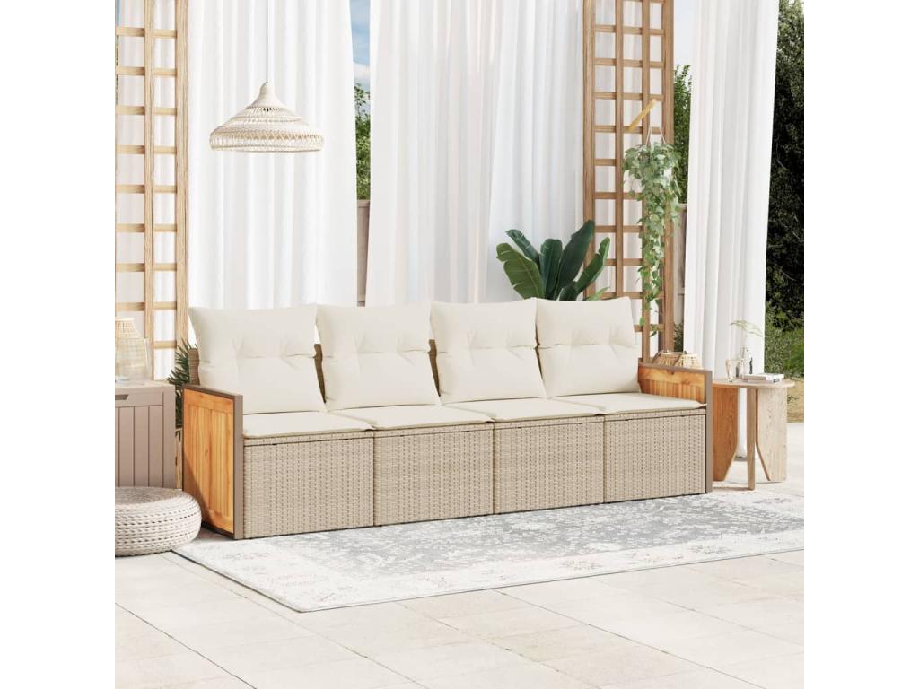 Beige Woven Resin Wicker Outdoor Furniture Set - dlz1766456687698