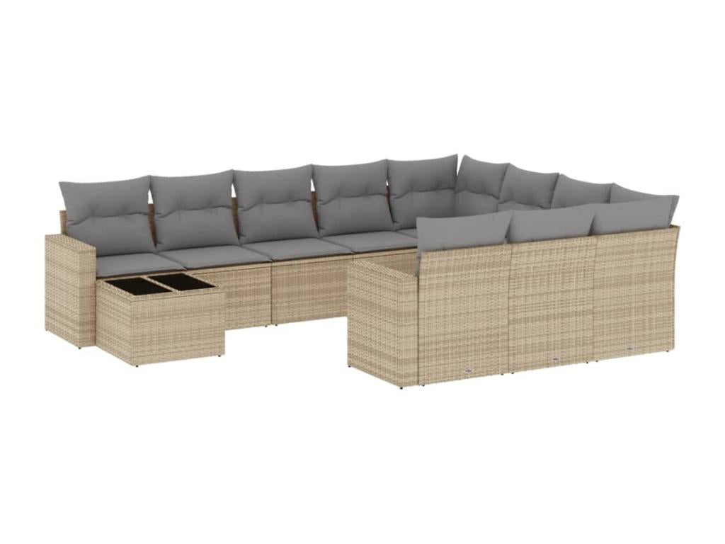 Beige Woven Resin Wicker Outdoor Furniture Set - dlz1766457127861