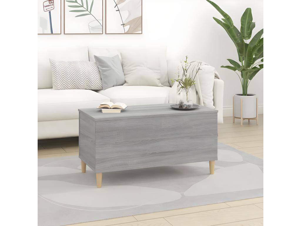 Gray Engineered Wood Coffee Table, 90 x 44.5 x 45 cm