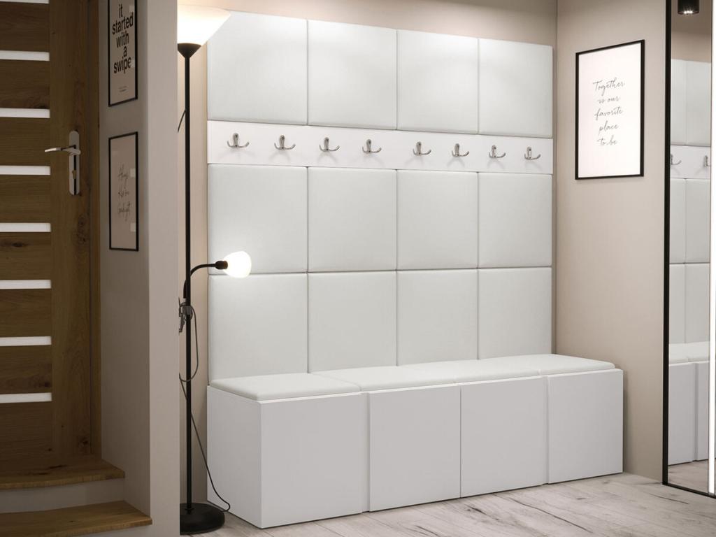 White Leather Home Furniture, 186 x 168 x 46 cm
