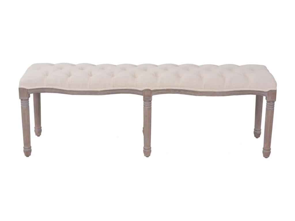 White Solid Wood Bench, 150 x 40 x 48 cm