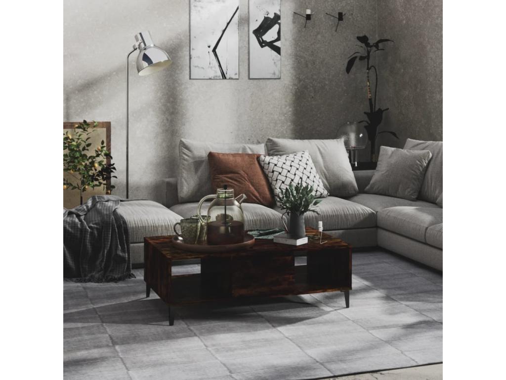 Brown Oak Wood Coffee Table, 103.5 x 60 x 35 cm