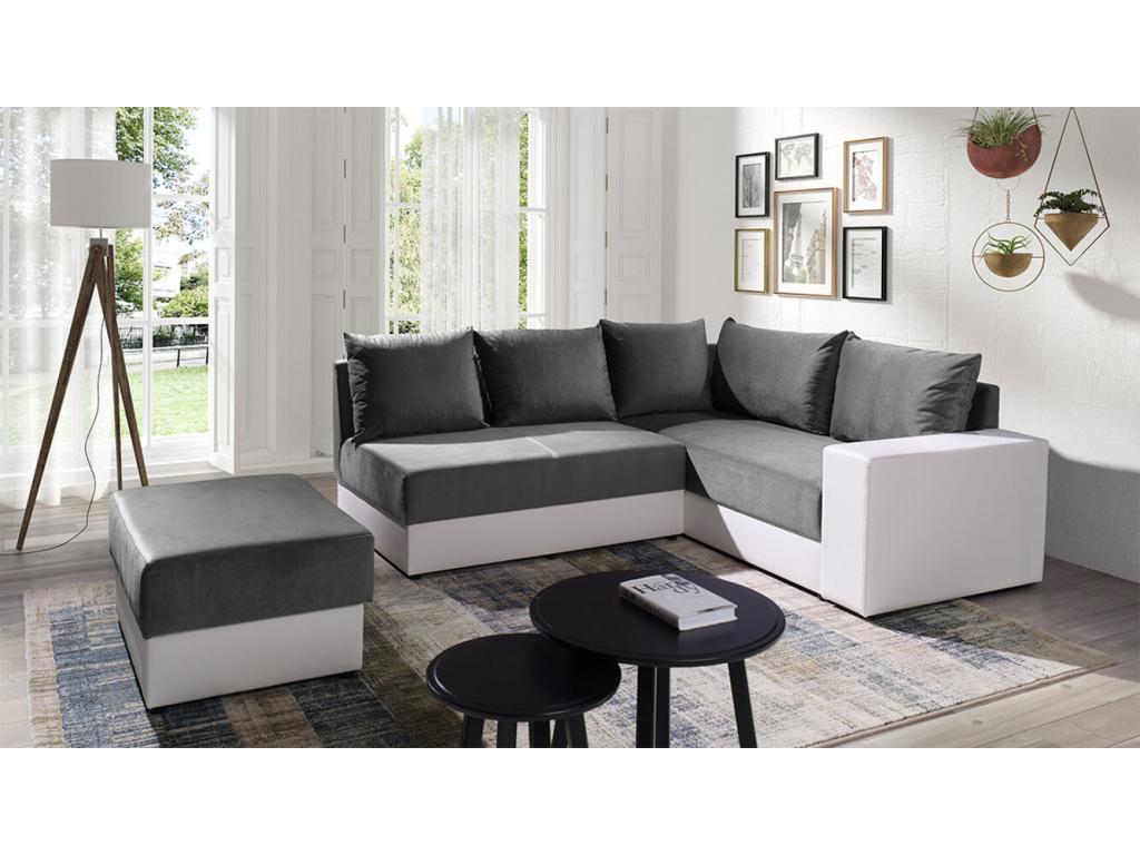 Gray Sofa, 209 x 188 x 84 cm