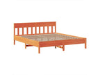 Brown Pine Wood Bed Frame, 200 x 200 cm