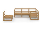 Brown Pine Wood Outdoor Furniture Set - dlz1766456684465