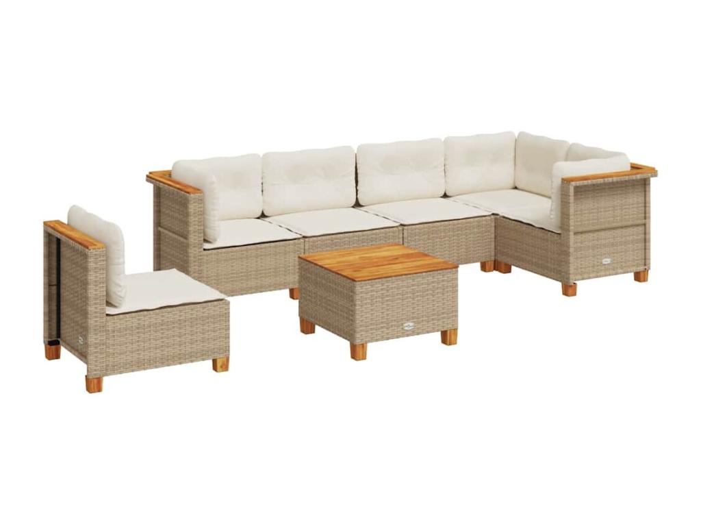 Beige Woven Resin Wicker Outdoor Furniture Set - dlz1766456861790