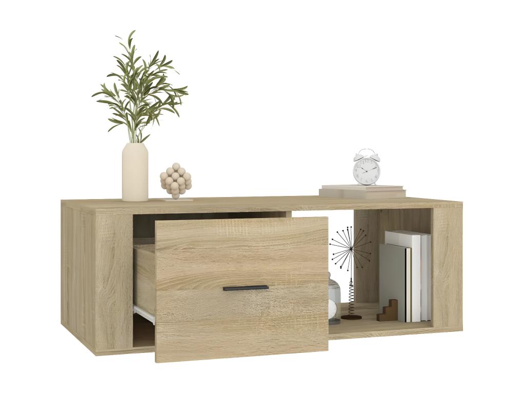 Brown Engineered Wood Coffee Table, 100 x 50.5 x 35 cm