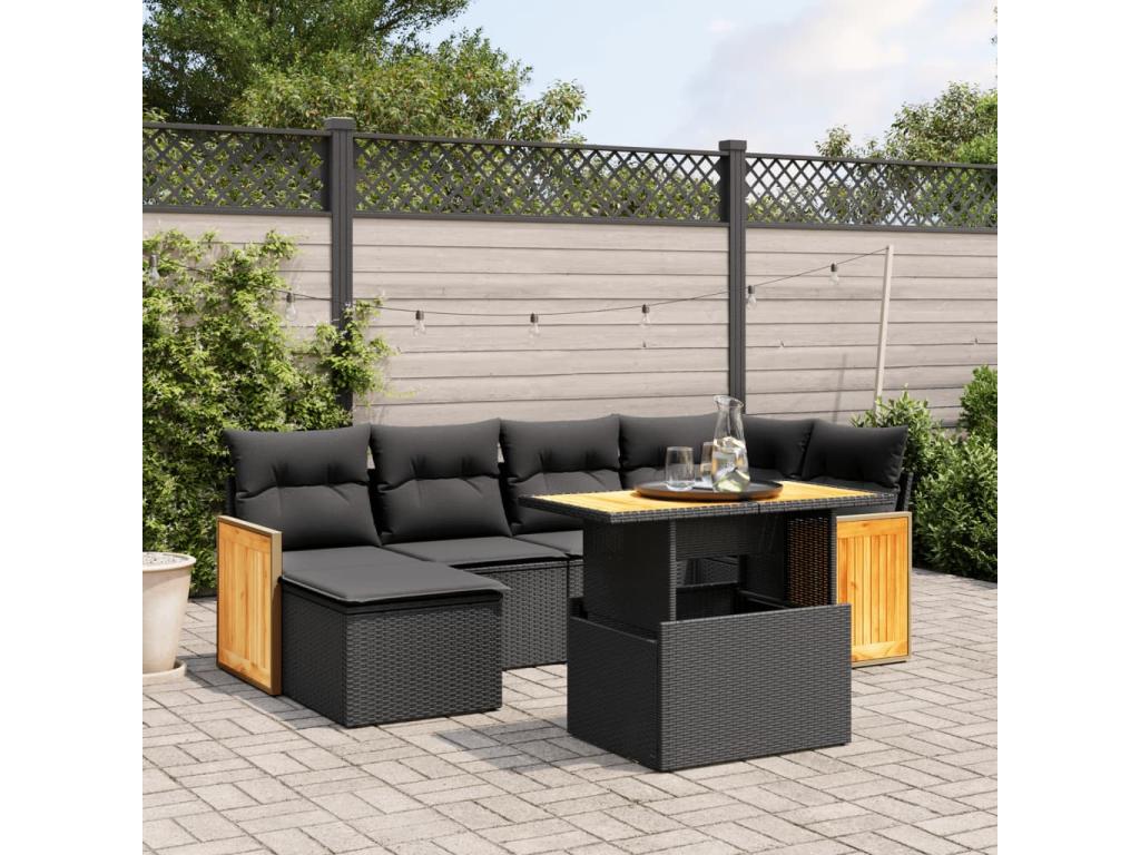 Black Woven Resin Wicker Outdoor Furniture Set - dlz1766456342015